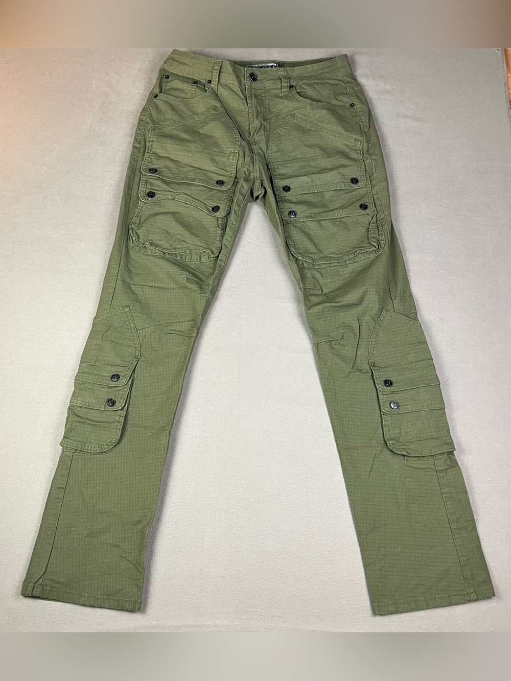 Decibel Men’s 32x34 Cargo Utility Pants Slim Straight Army Green Pockets